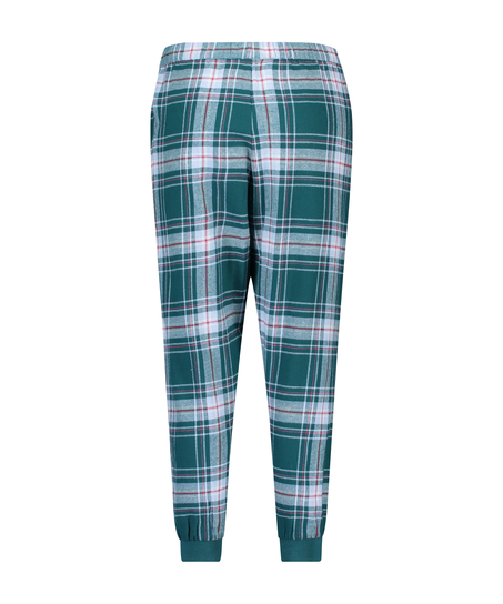 Petite Pyjamabroek Twill Check, Blauw