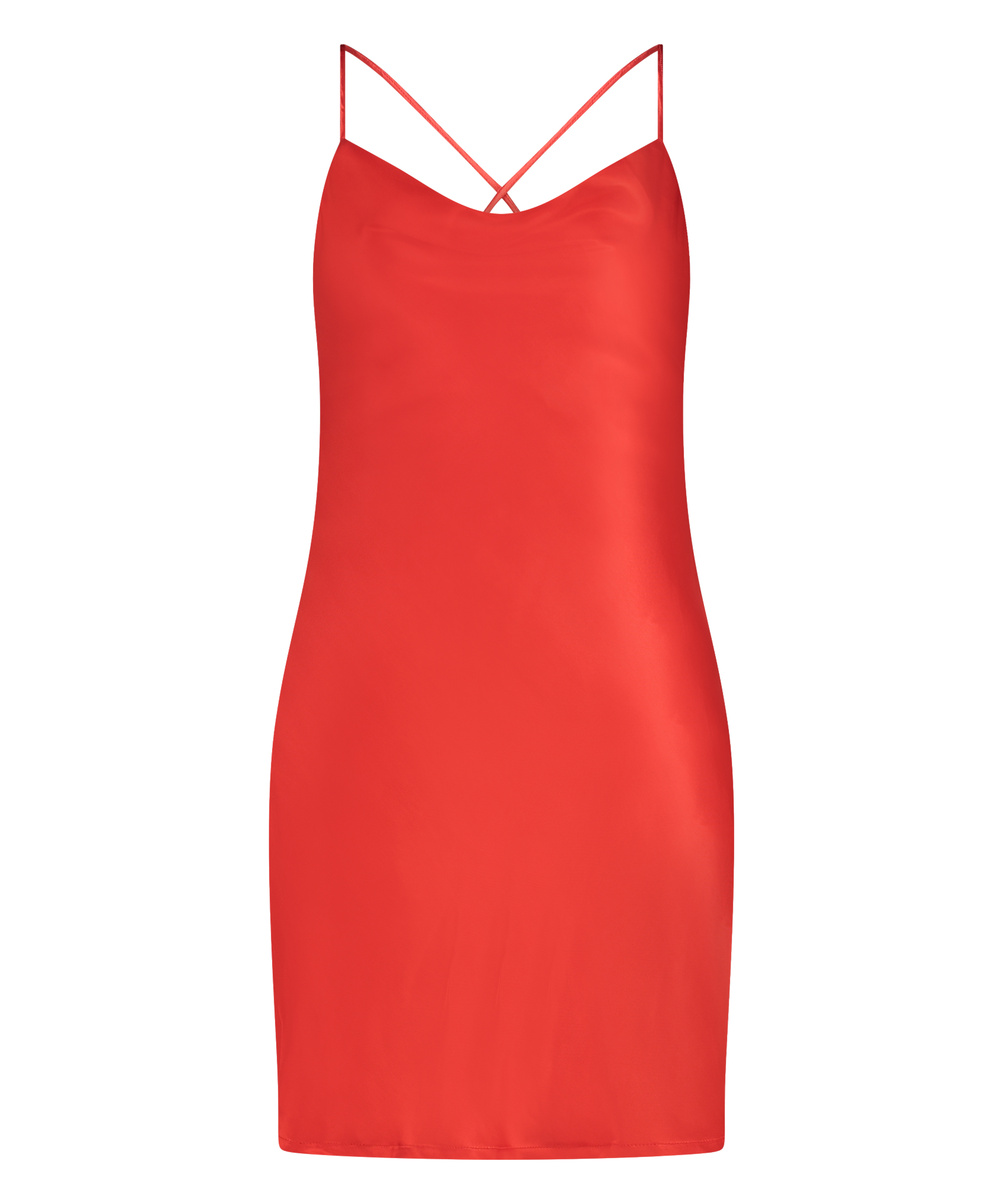 Jurk mini Satijn, Rood, main