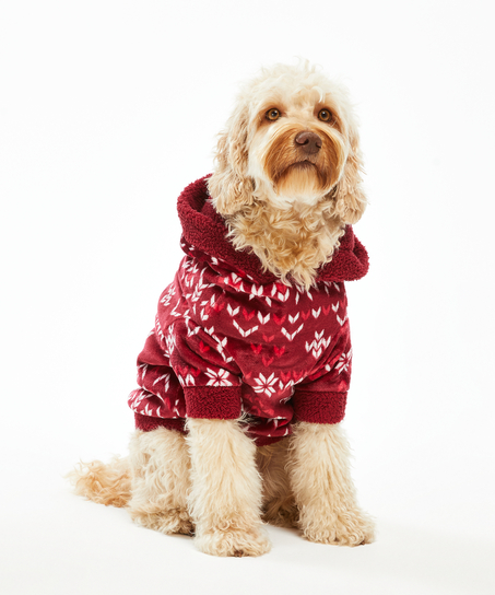 Fleece honden onesie, Rood