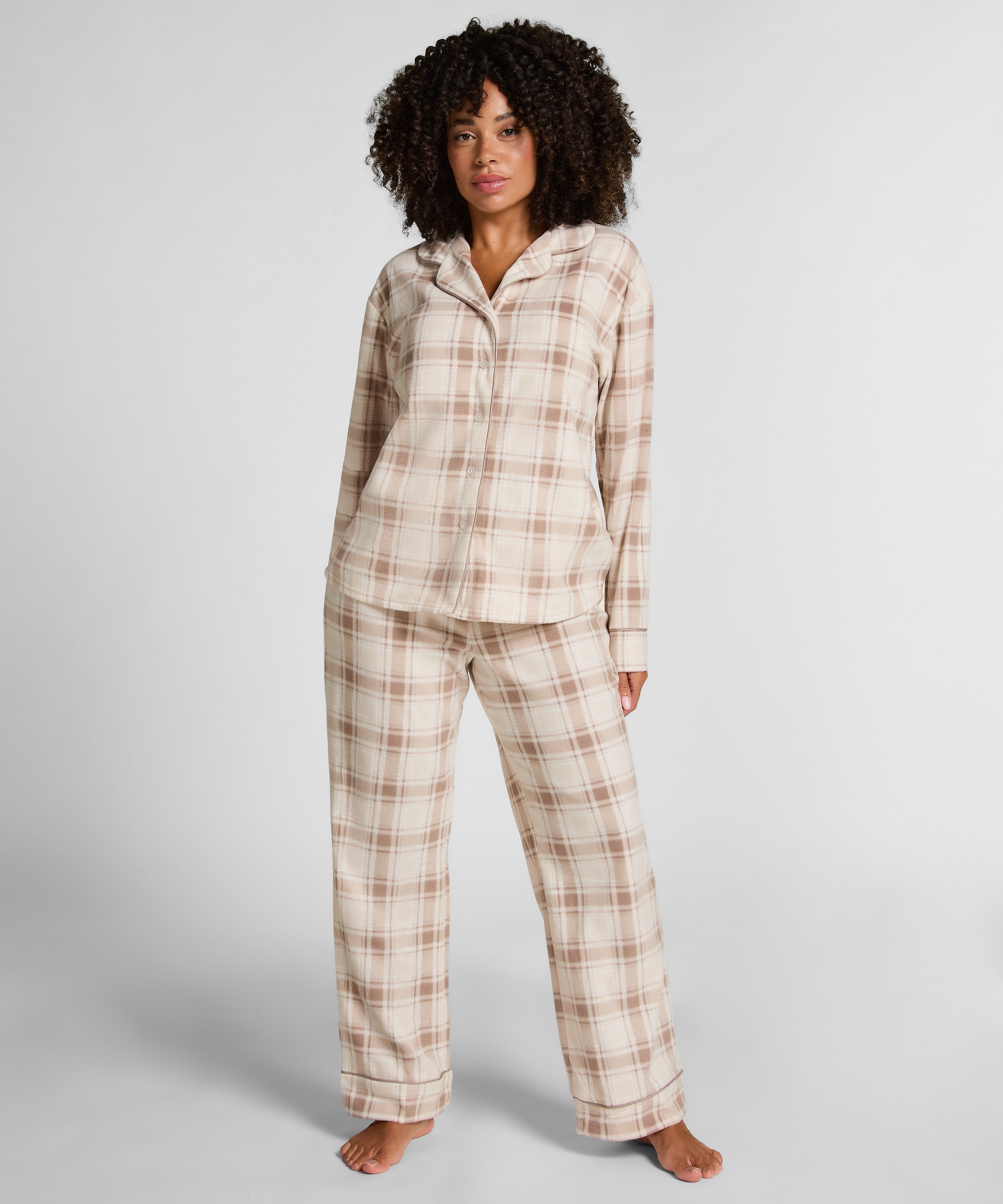 Polar fleece pyjamaset, Wit, main