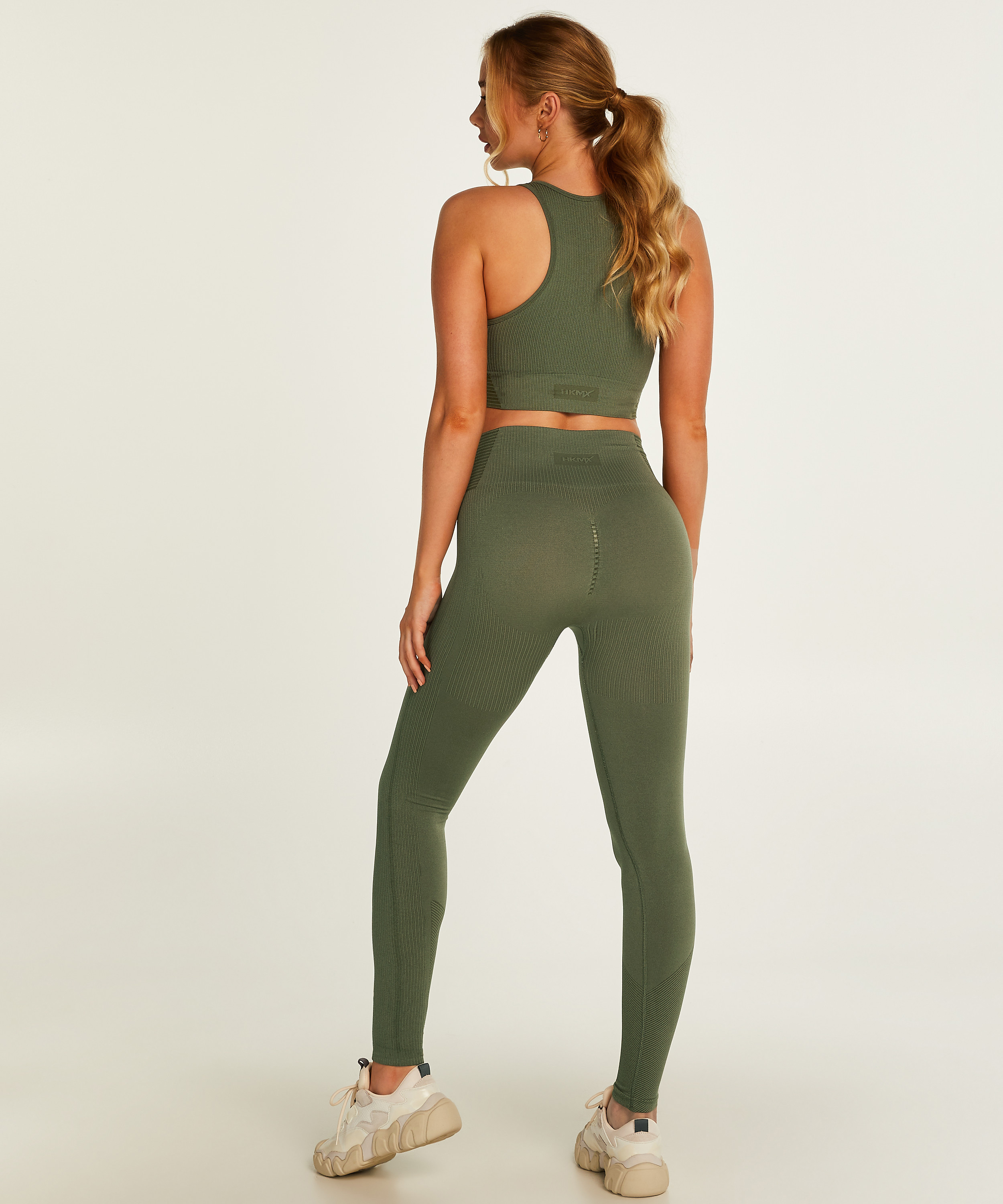 HKMX High Waisted naadloze Sportlegging, Groen, main