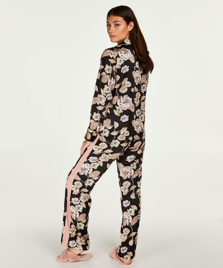 Pyjamabroek Satin Emily, Zwart