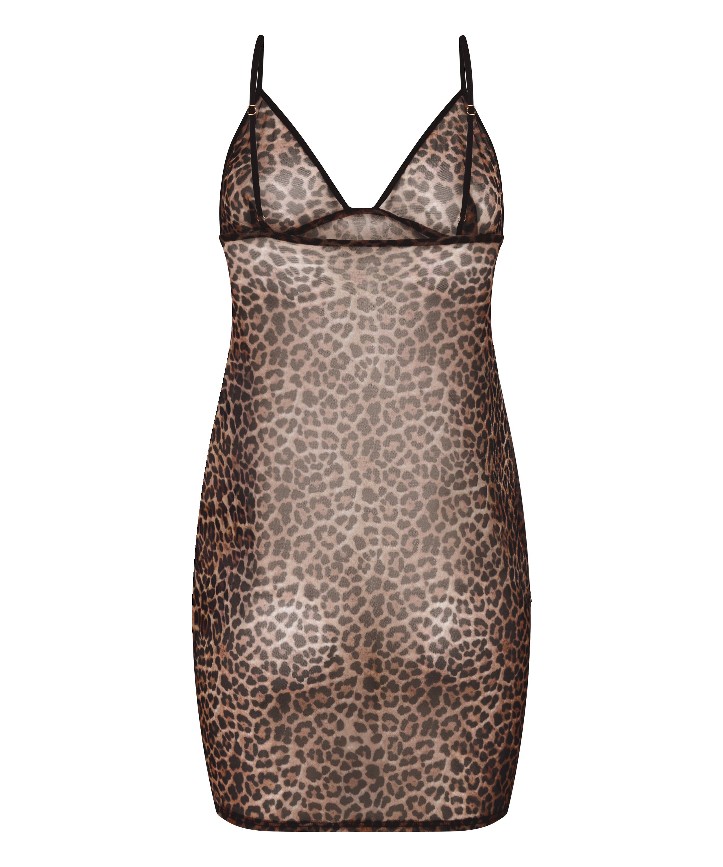 Slipdress Leopard, Zwart, main