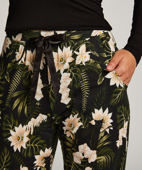 Pyjamabroek Jersey, Zwart