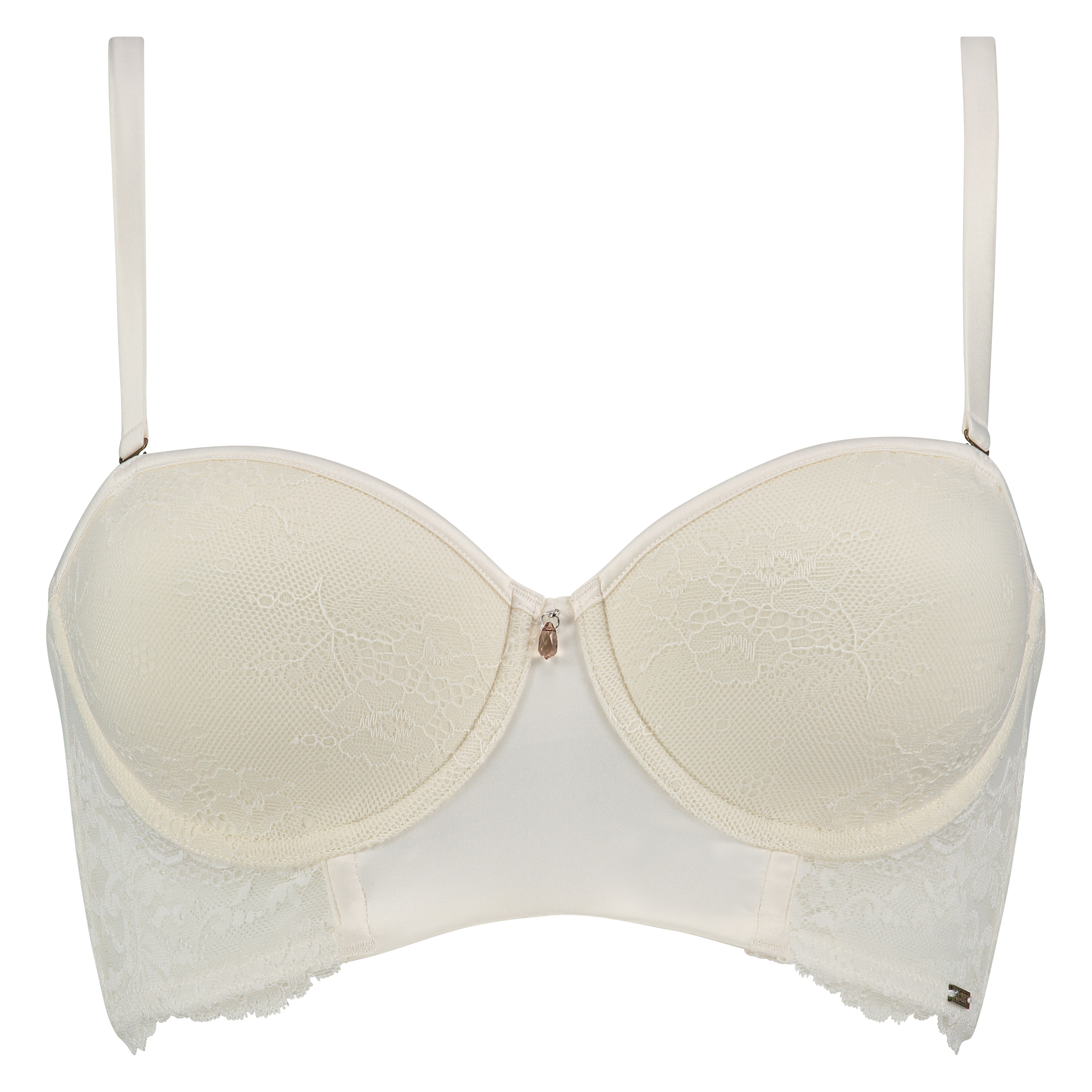 Soutien-gorge &agrave; armatures pr&eacute;form&eacute; longline Rose, Blanc, main