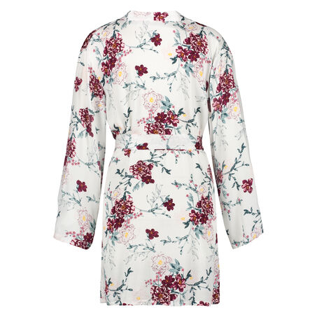 Kimono woven blossom, Wit