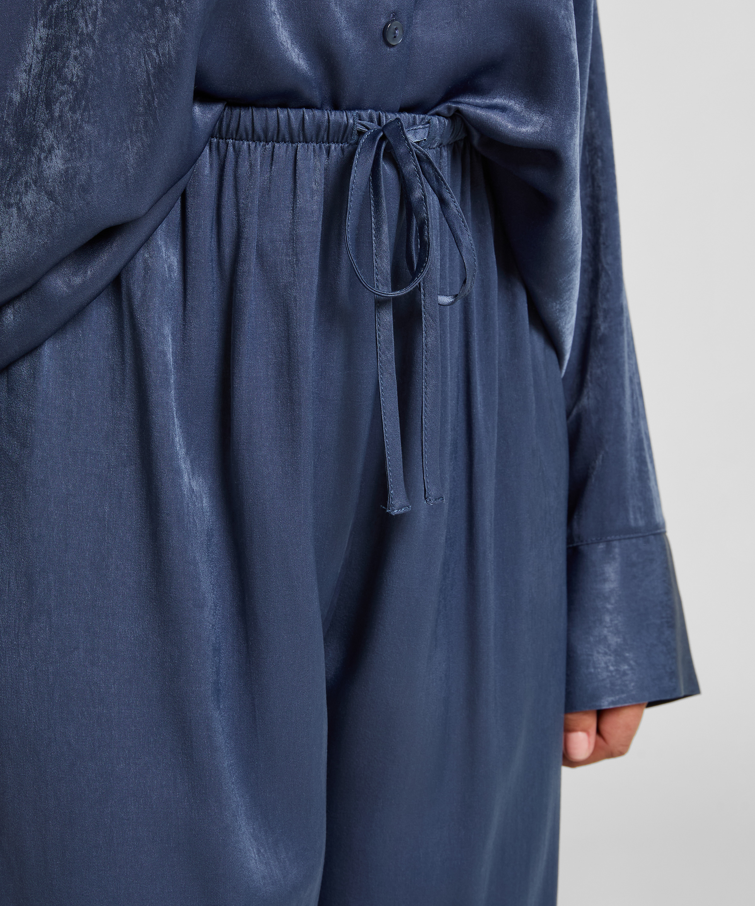 Pantalon Satin, Bleu, main