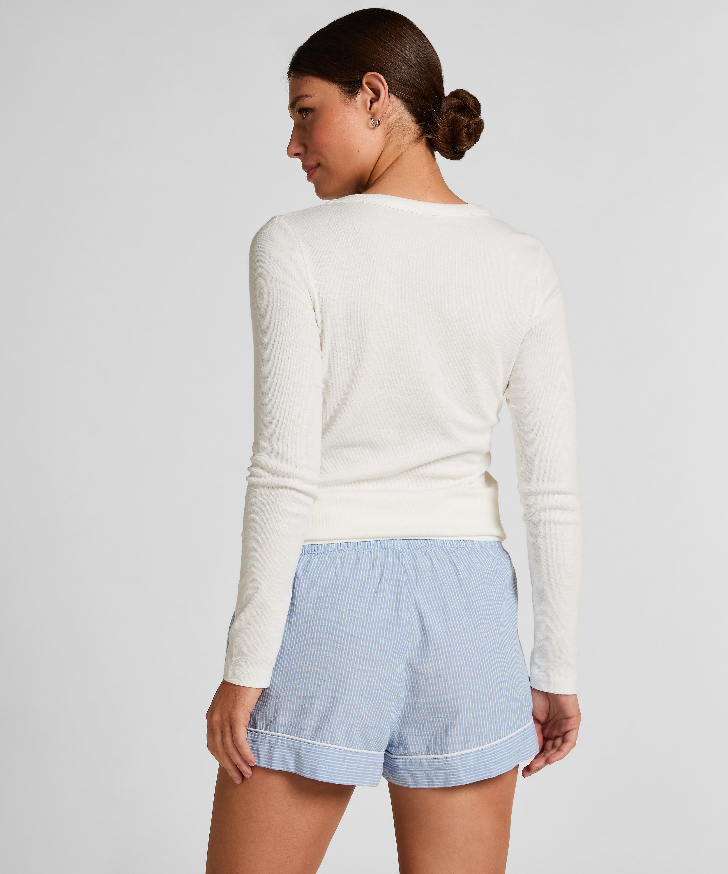 Short Coton, Bleu, main