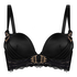 Soutien-gorge &agrave; armatures longline push-up pr&eacute;form&eacute; Avela, Noir