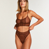 Bralette longline Sexy Mesh, Bruin
