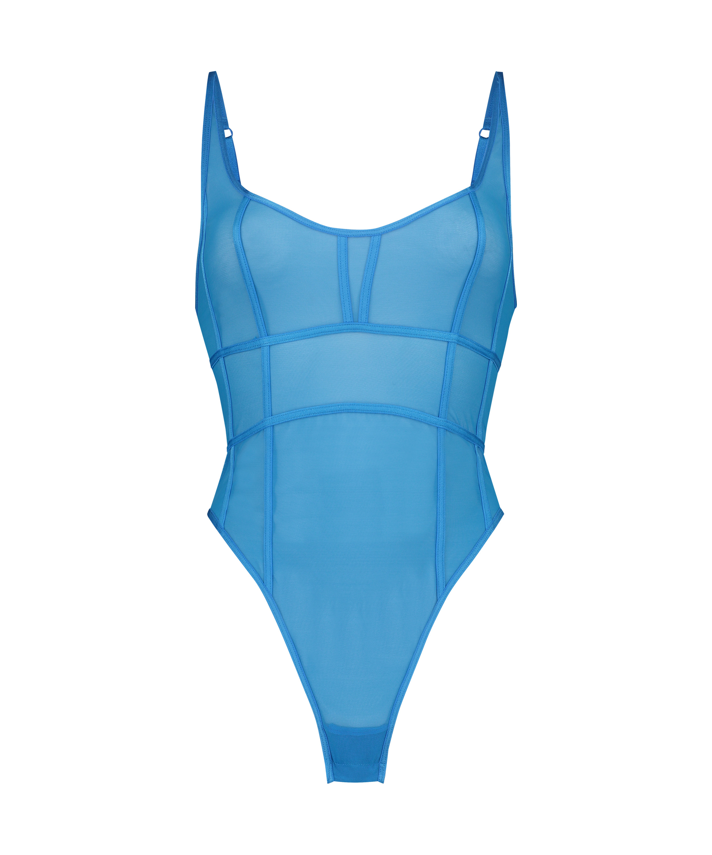 Body maille sexy, Bleu, main