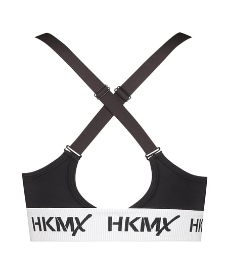 HKMX sport bh The Crop Logo Level 1, Zwart