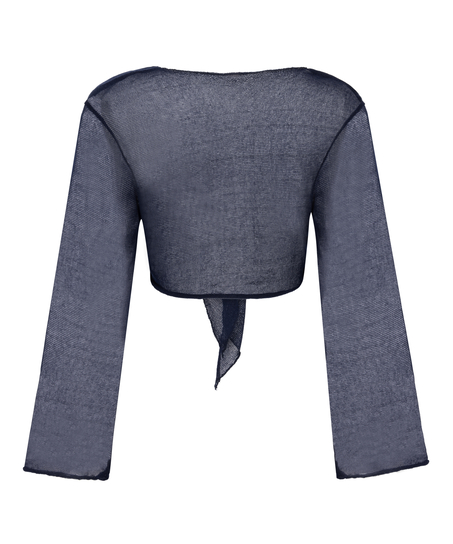 D&eacute;bardeur de plage en maille, Bleu