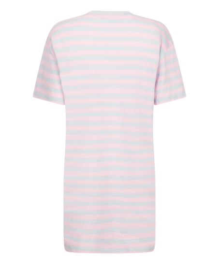 Chemise de nuit &agrave; col rond, Bleu