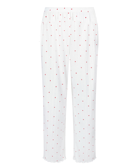 Pyjamabroek Pointelle, Wit