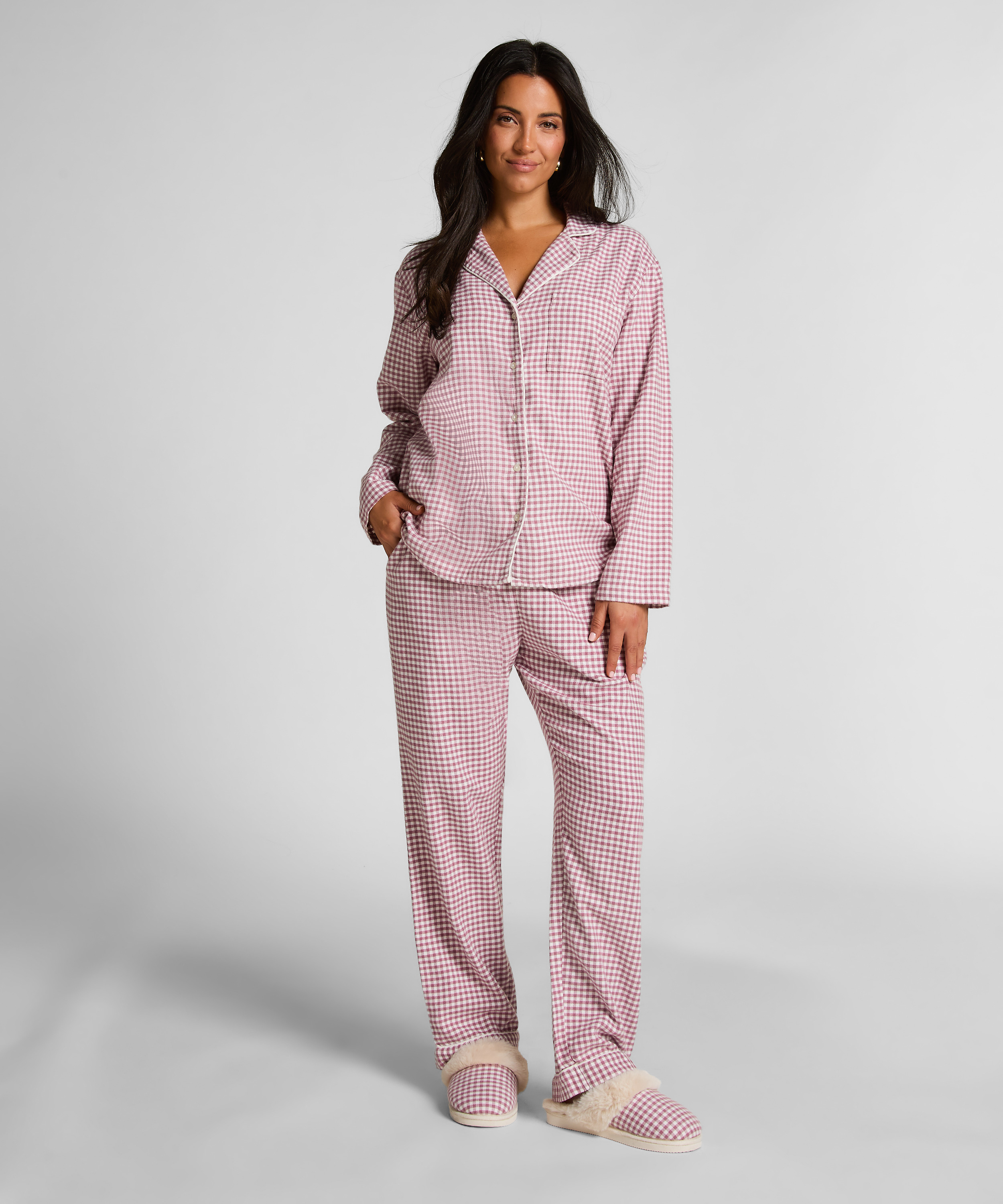 Pyjamatop Flanel Essentials, Paars, main