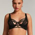 Soutien-gorge rembourré demi-bonnet à armatures longline Iggy, Noir