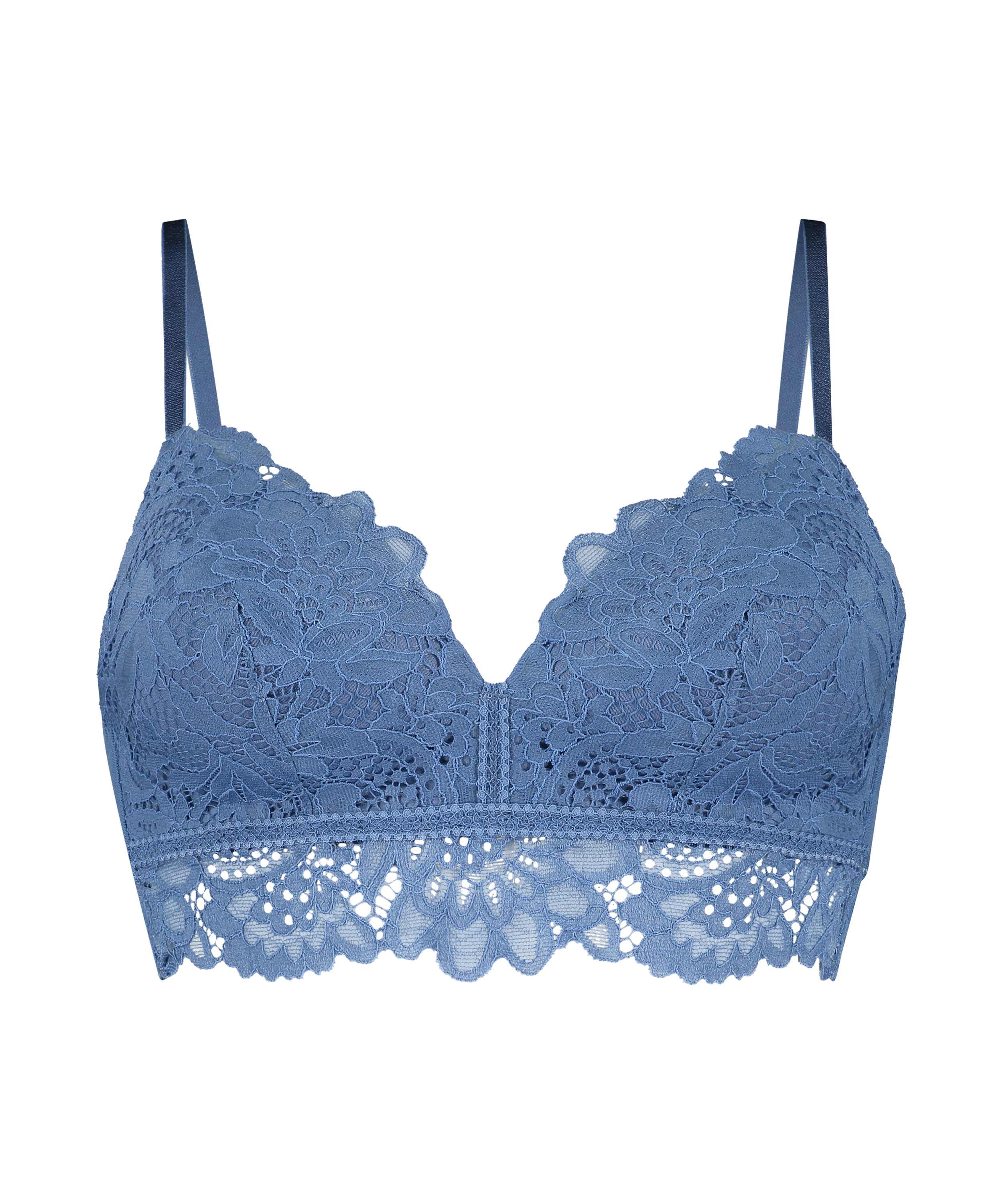 Soutien-gorge préformé sans armatures longline Shiloh, Bleu, main