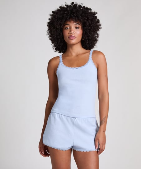 Short Pointelle, Bleu