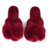 Chaussons Bow Fake Fur, Rouge