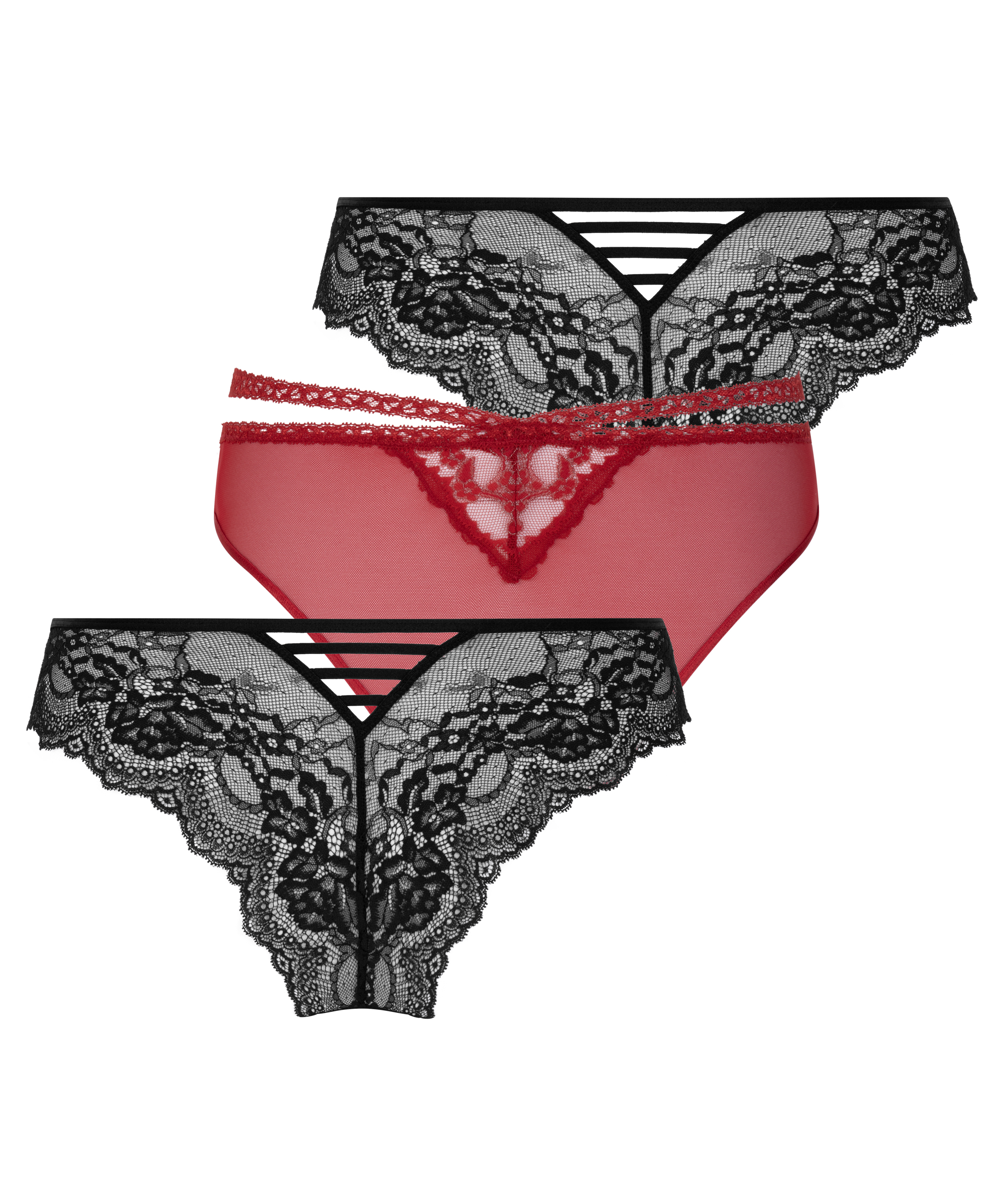 3-pack brazilians, Rood, main