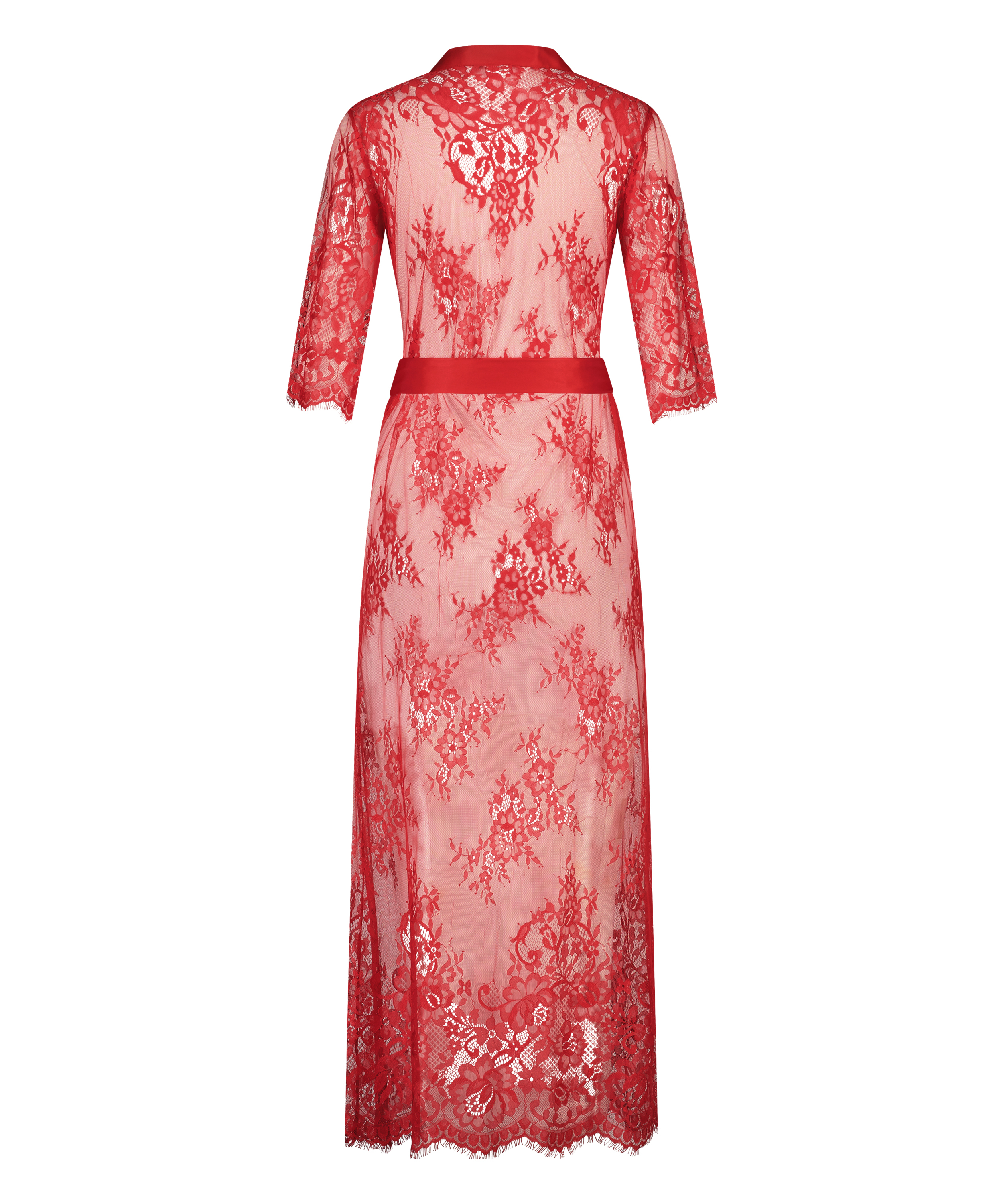 Lange Kimono Allover Lace, Rood, main