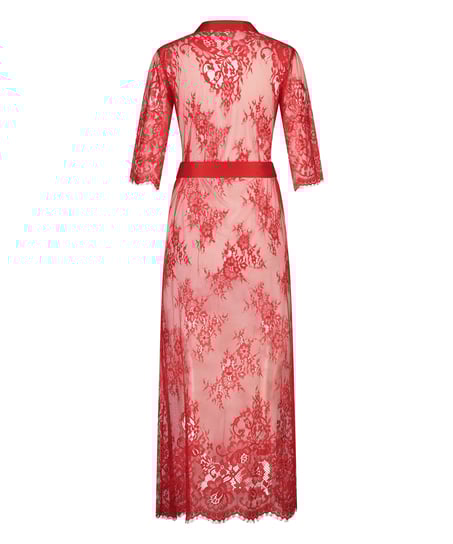 Lange Kimono Allover Lace, Rood