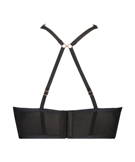 Voorgevormde push-up longline beugel bh Margaret Lucy Hale, Zwart
