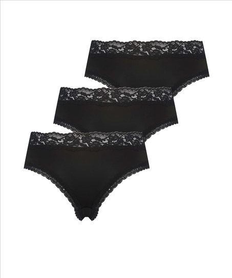 3-pack Brazilian short Dakota, Zwart