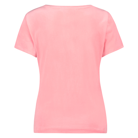 Top korte mouwen Velours, Roze