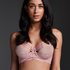 Soutien-gorge rembourr&eacute; demi-bonnet &agrave; armatures longline Iggy, Rose