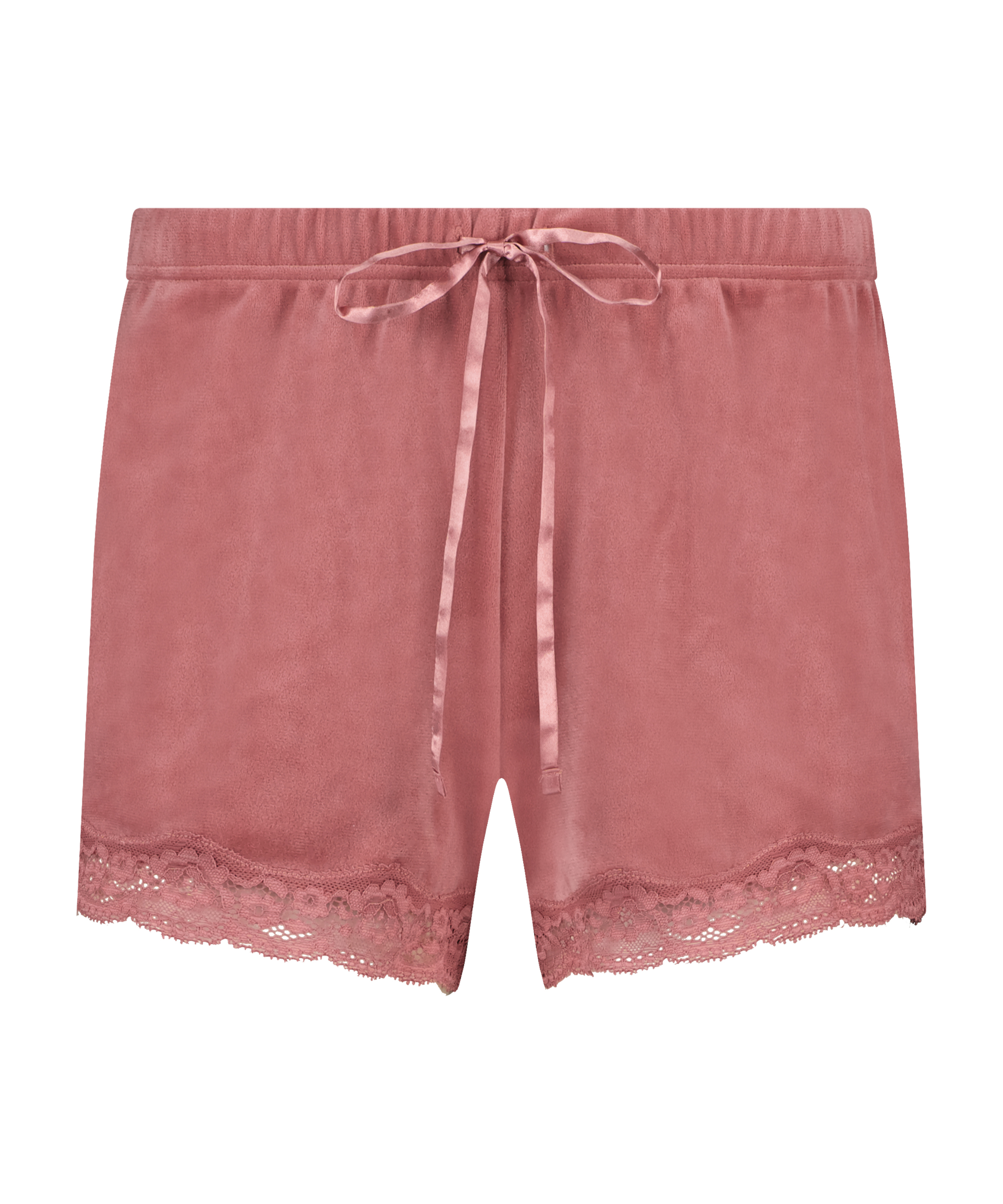 Short velours dentelle, Rose, main