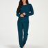 Pyjama Waffle Placket, Blauw
