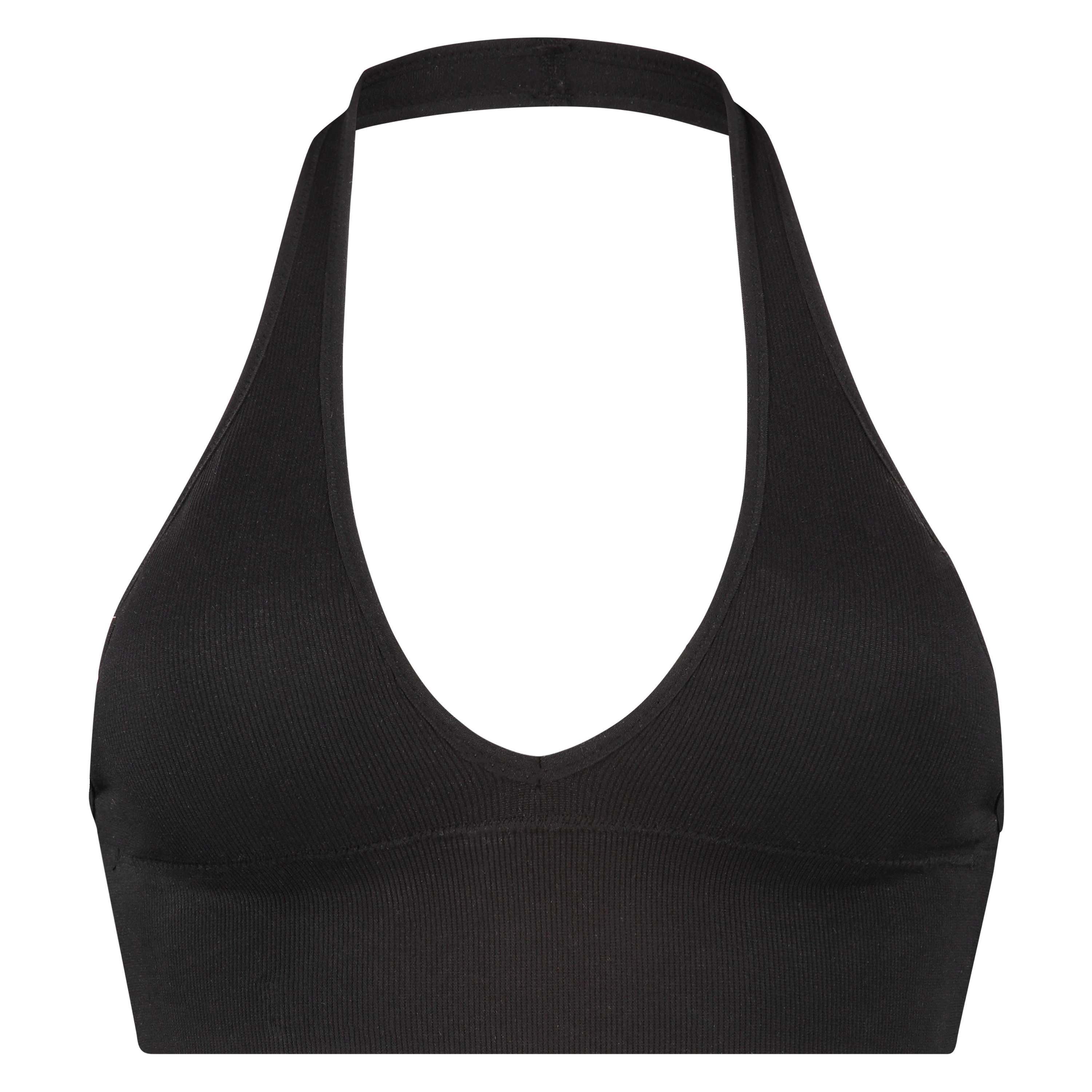 Naadloze halter bralette, Zwart, main