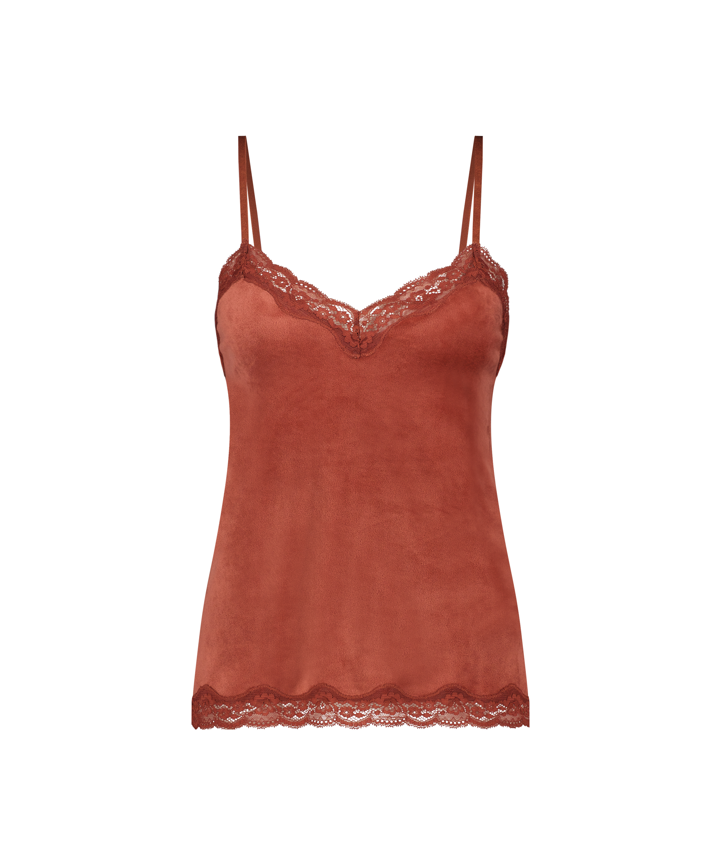 Cami top Velours Lace, Bruin, main