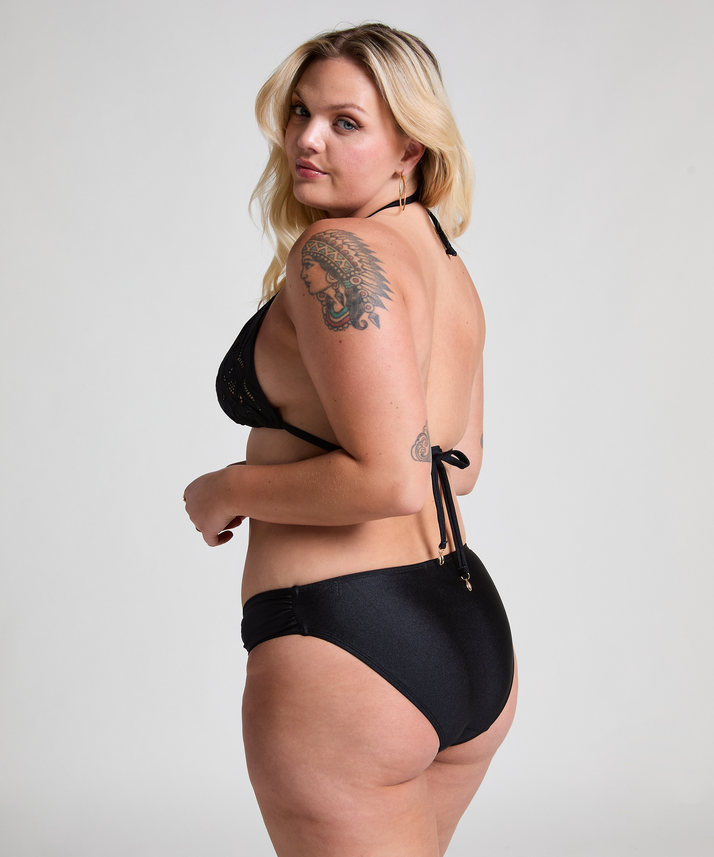 Triangel bikinitop Boho, Zwart, main