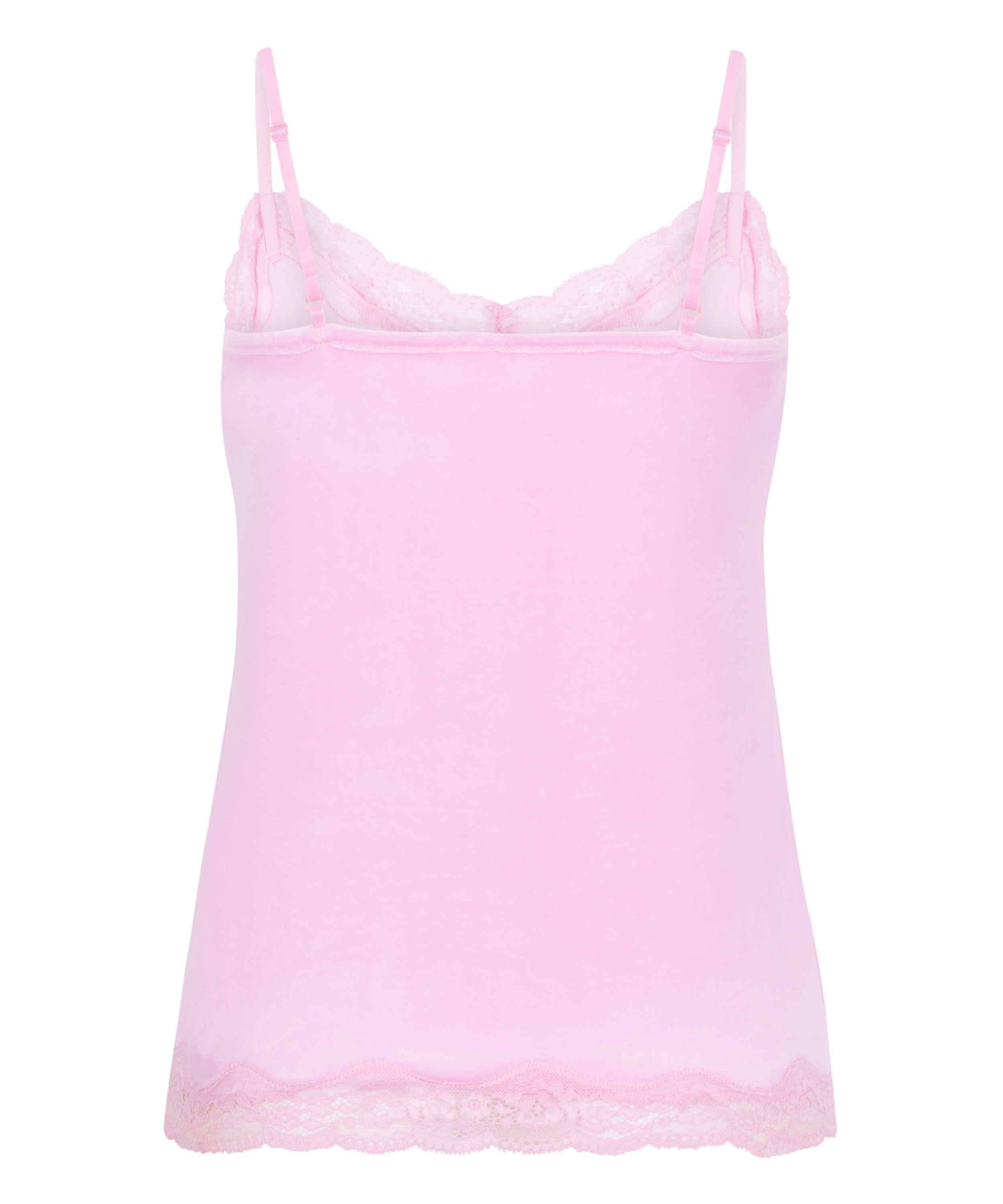Cami top Velours Lace, Roze, main