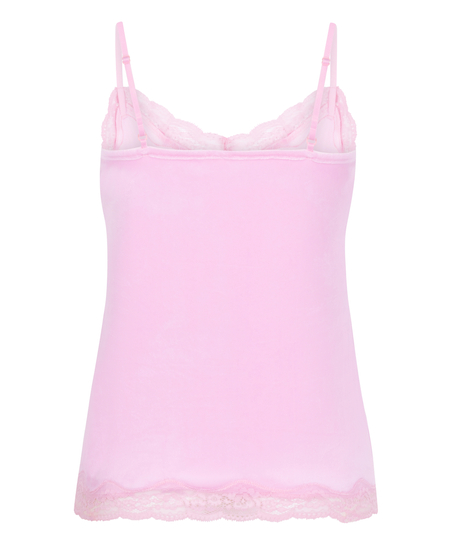 Cami top Velours Lace, Roze