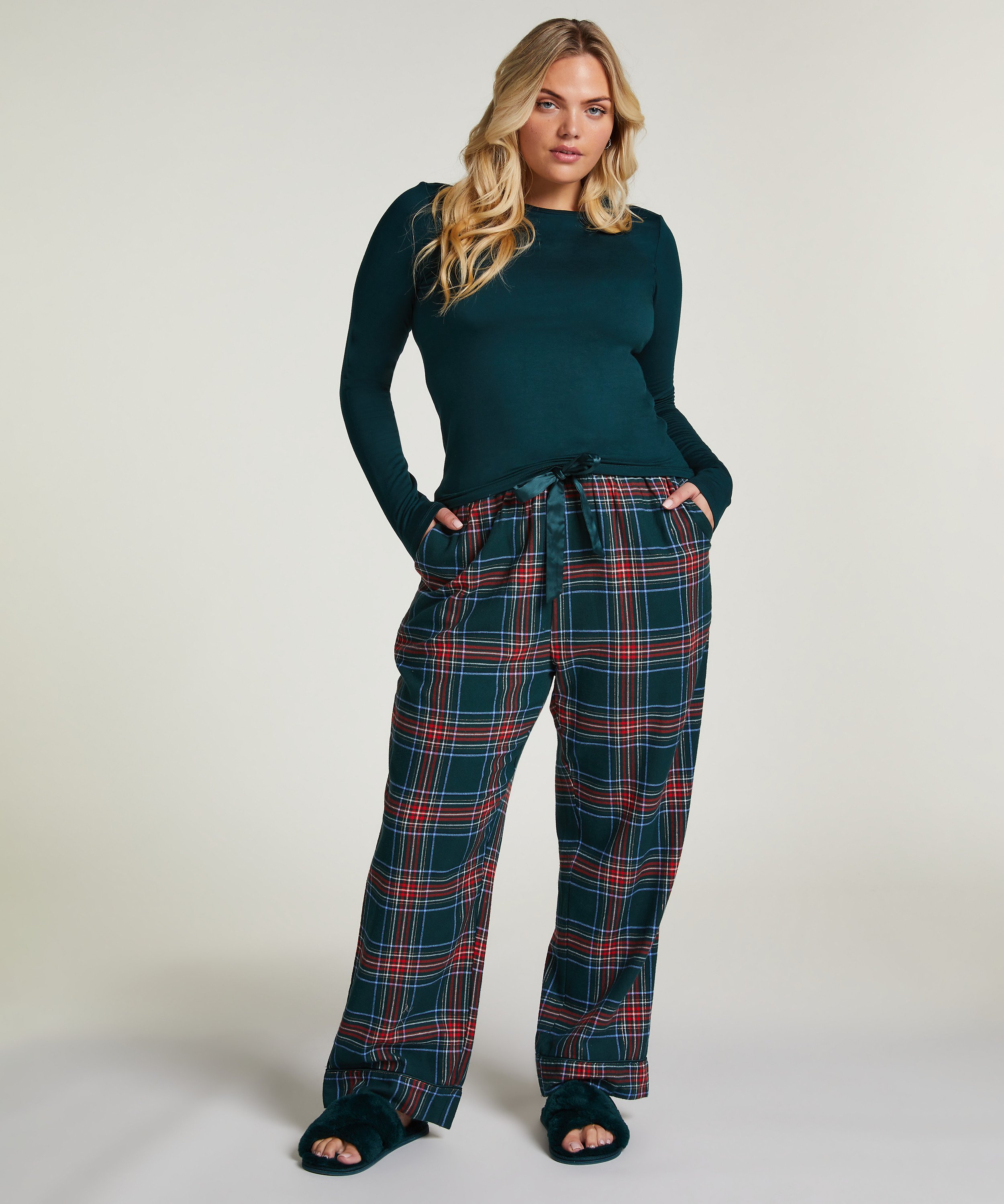 Pyjamabroek Flannel, Groen, main