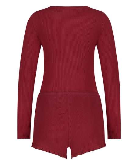 Jumpsuit Rib, Rood
