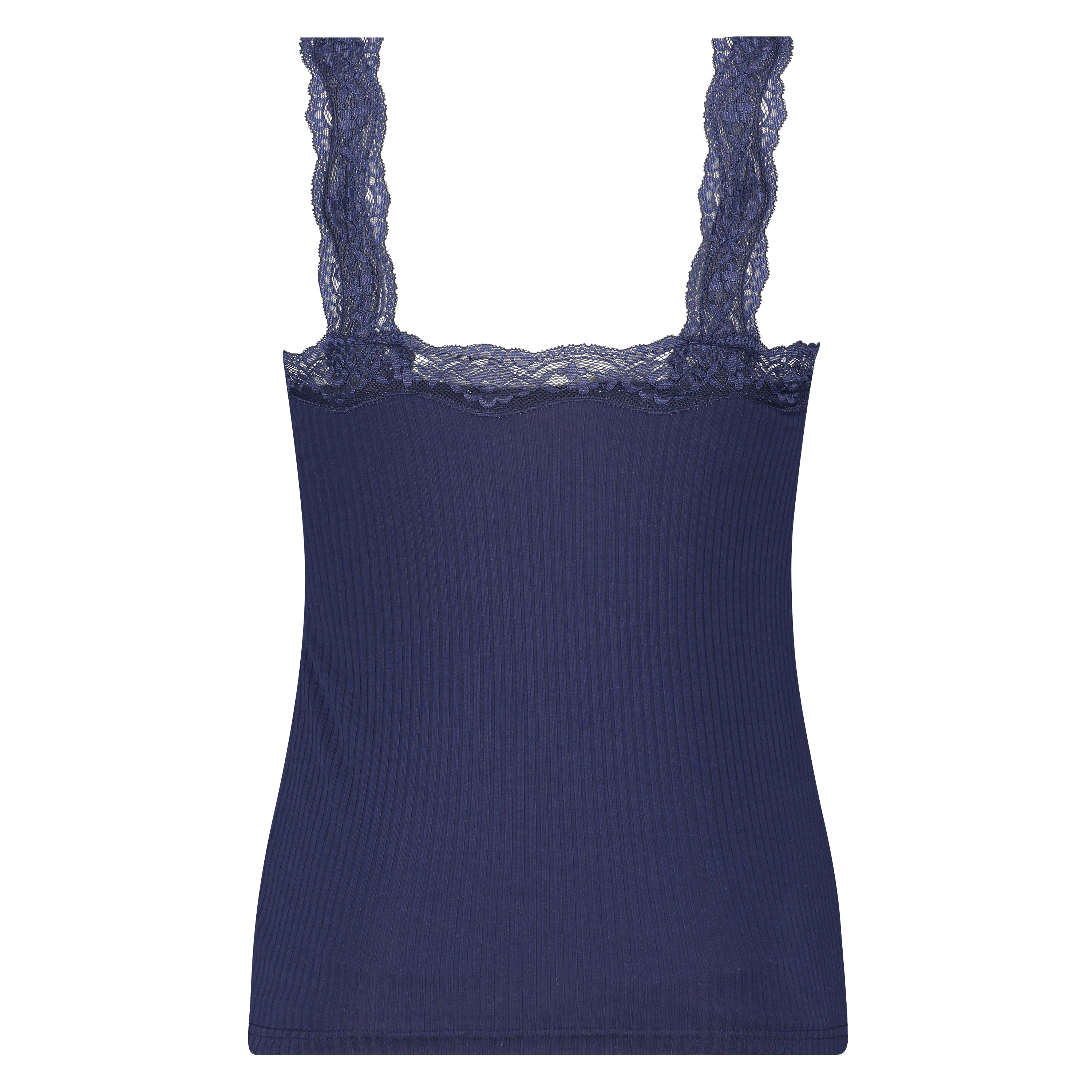 Top Rib Cami lace, Blauw, main