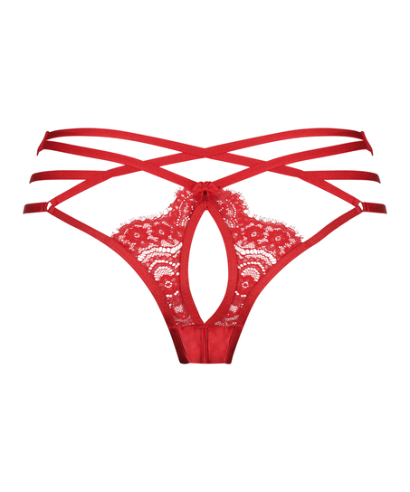 Hoge brazilian met open kruis Mitzy, Rood