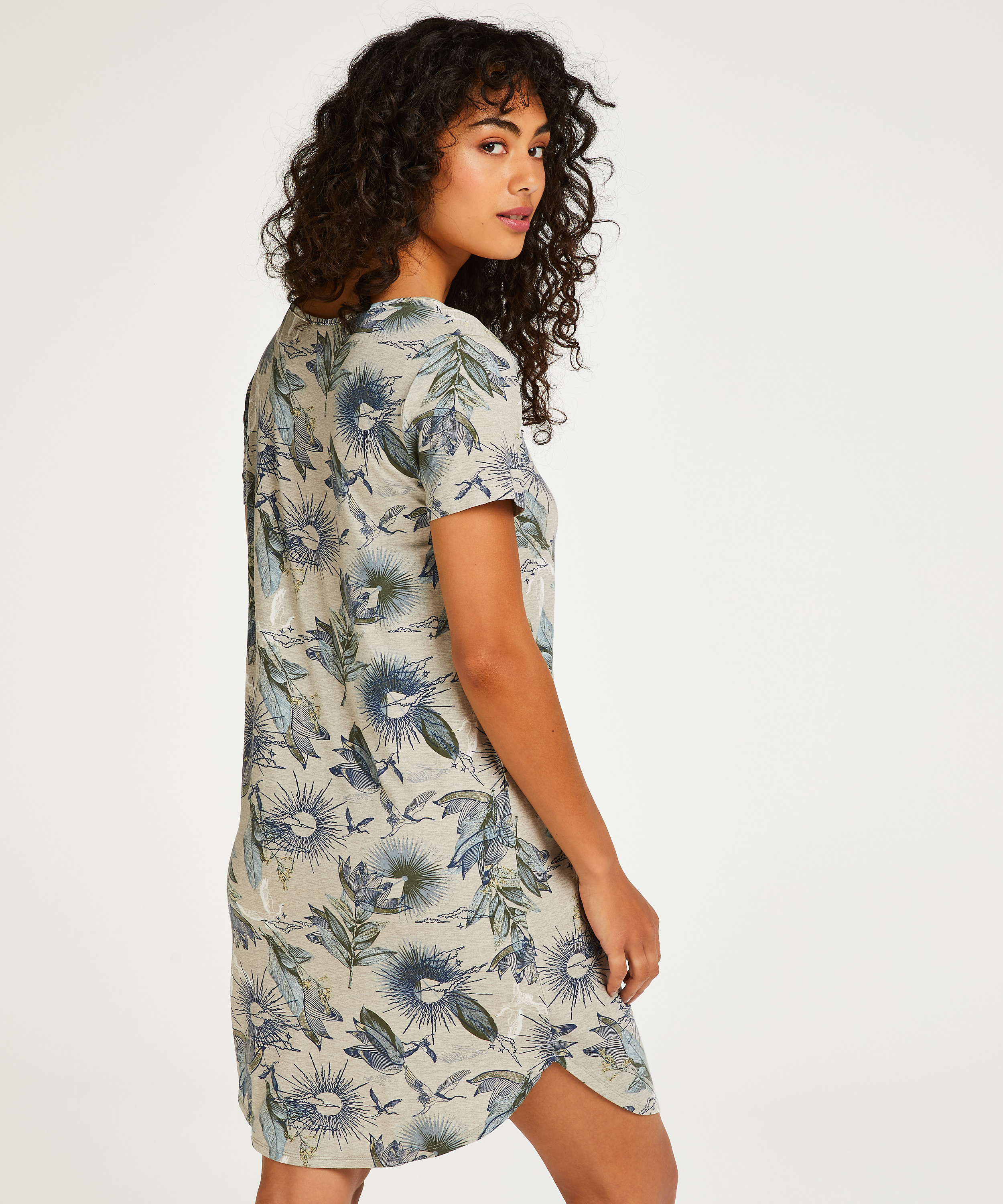 Chemise de nuit &agrave; manches courtes Jersey, Beige, main