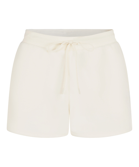 Short en polaire sportive, Blanc