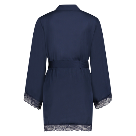 Petite Kimono satin meili, Blauw