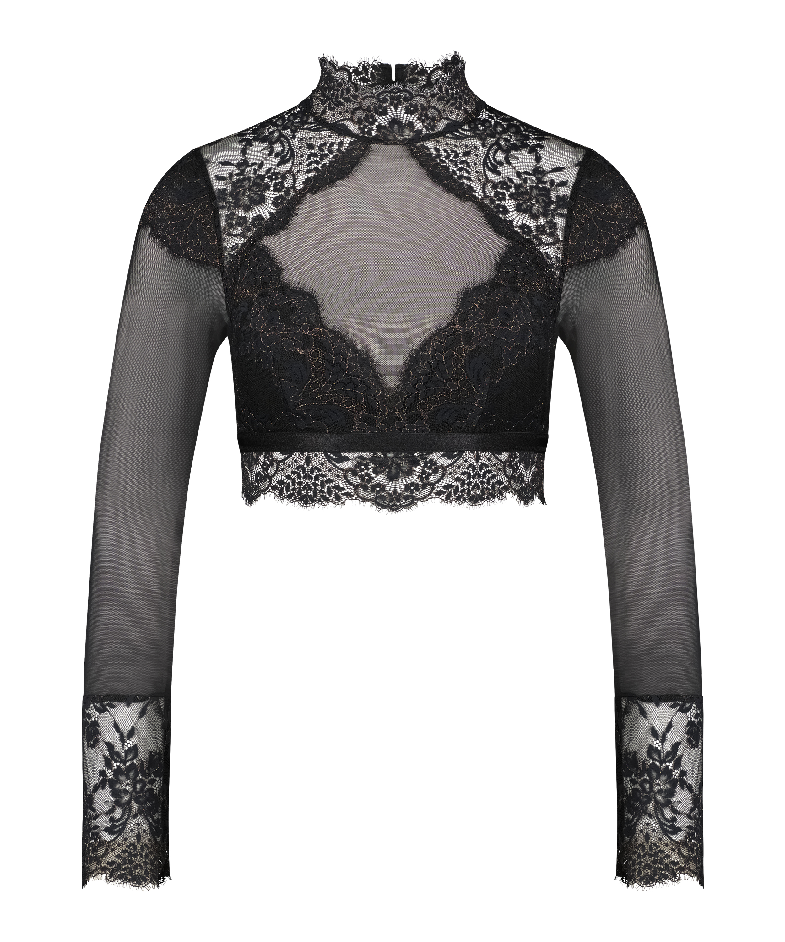 Bralette lange mouwen Cynthia, Zwart, main