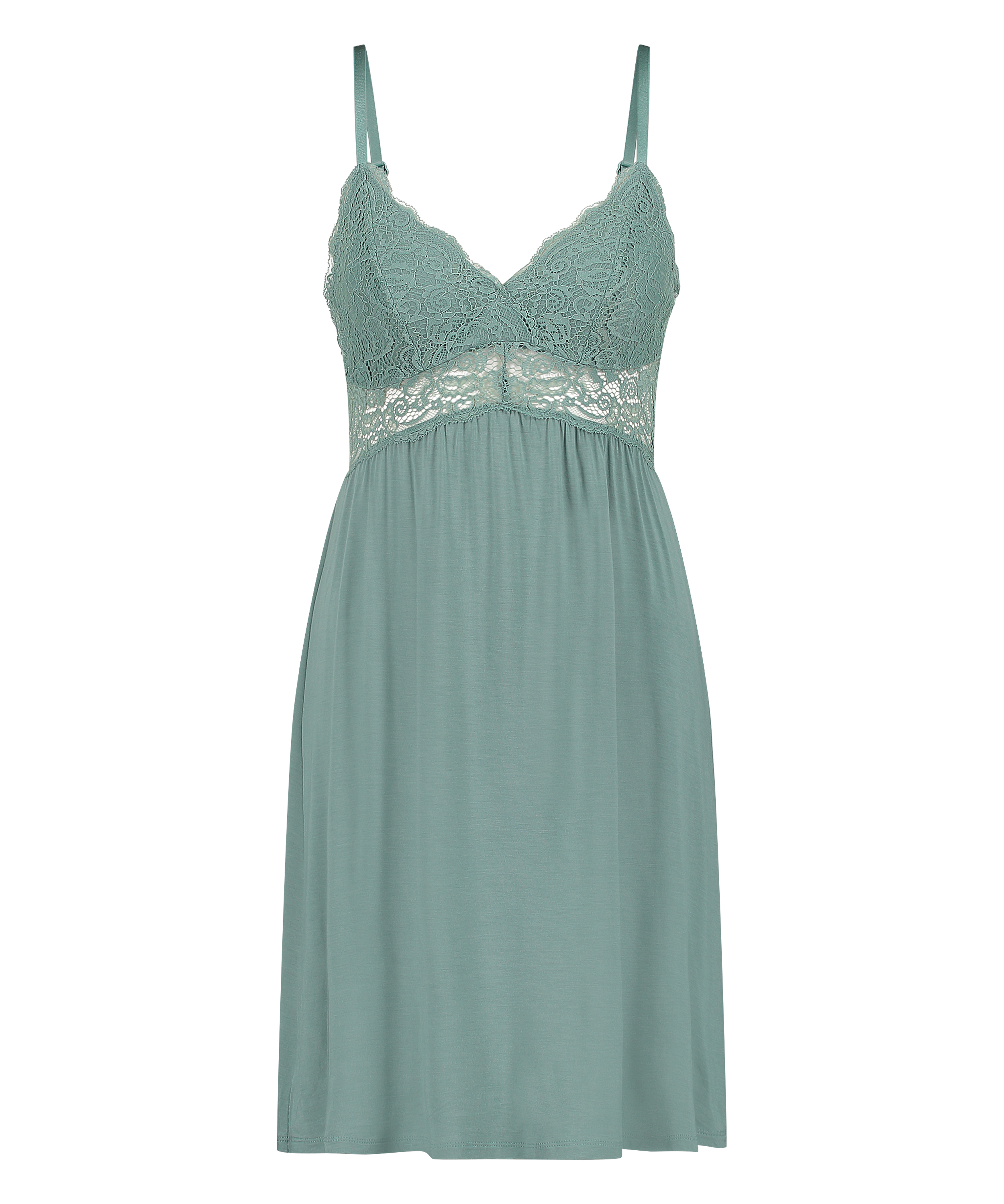 Slipdress Jersey lace Vera, Groen, main