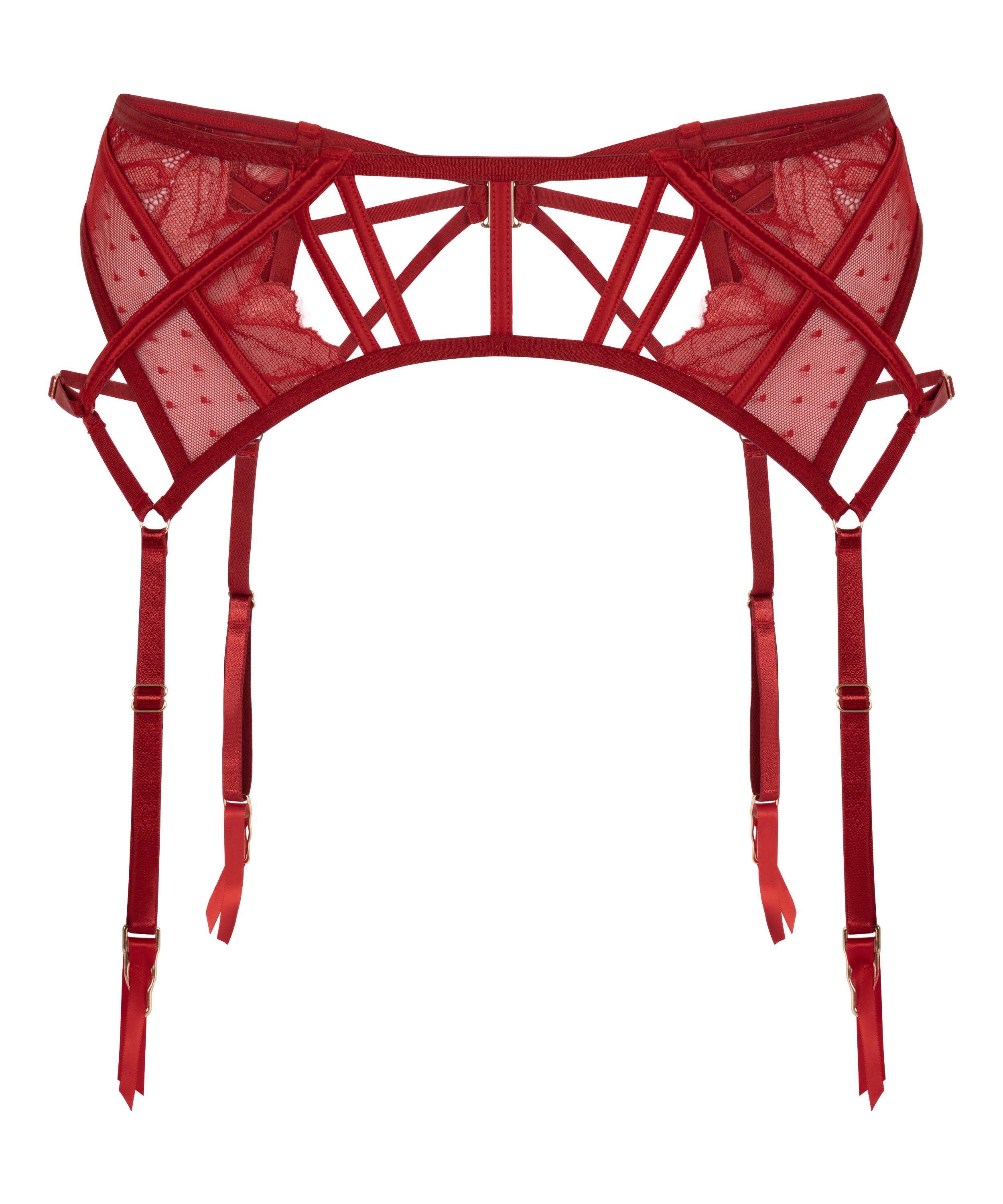 Porte-jarretelles Billie, Rouge, main