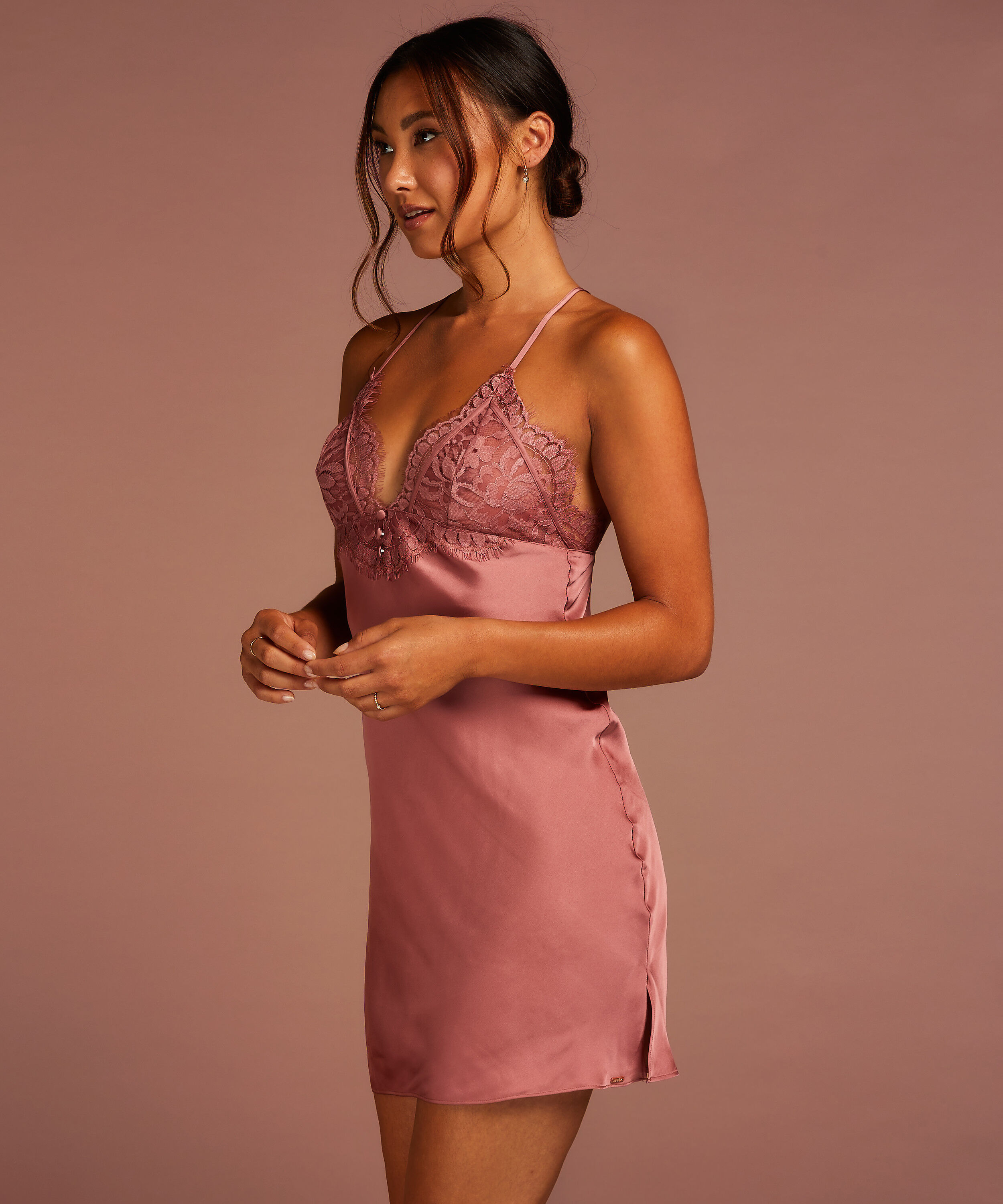 Slipdress Satijn Zara, Roze
