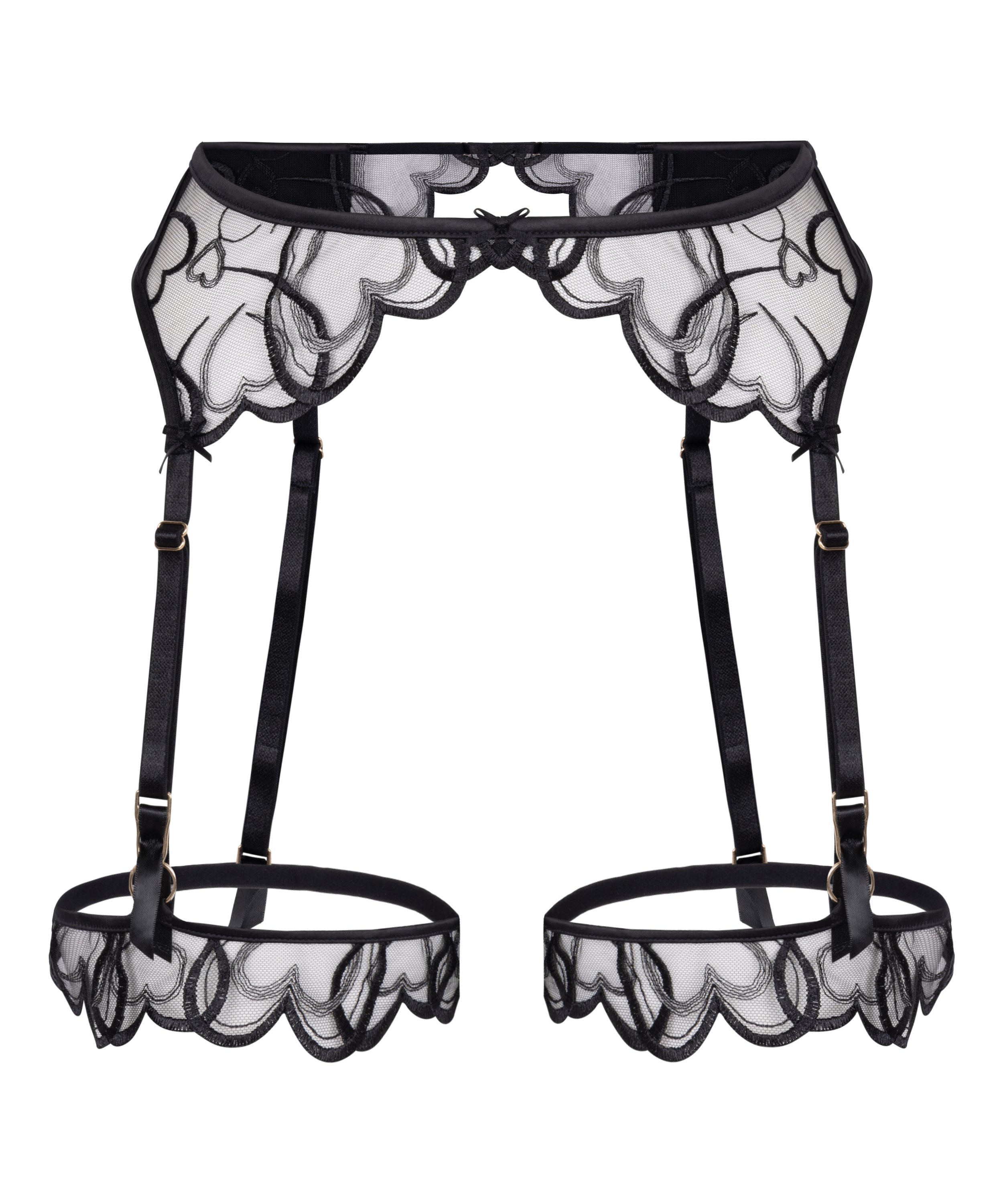 Porte-jarretelles Olivia, Noir, main